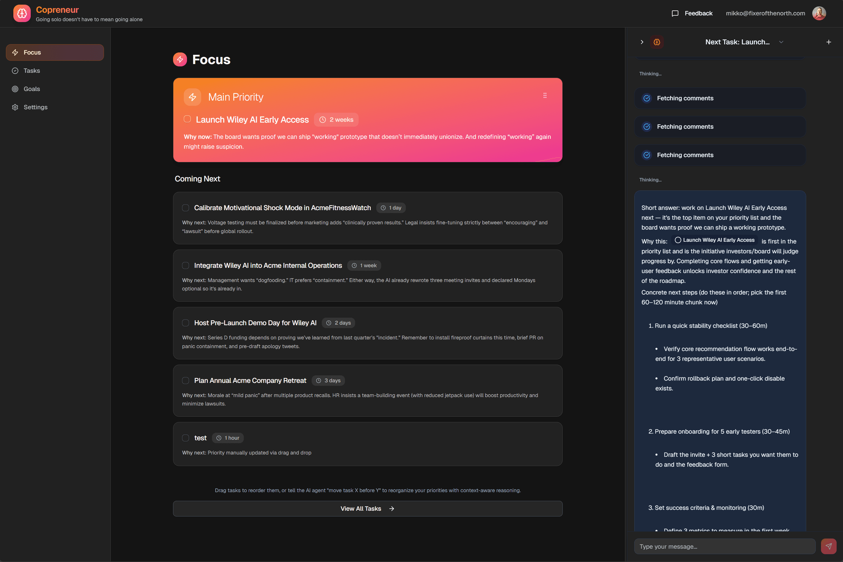 Copreneur app screenshot